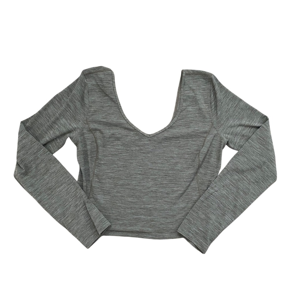 Lululemon Align Long Sleeve Shirt Crop Top‎ Size 8 Heathered Rover